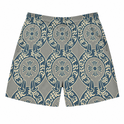 Muted Blue Monogram CH Shorts