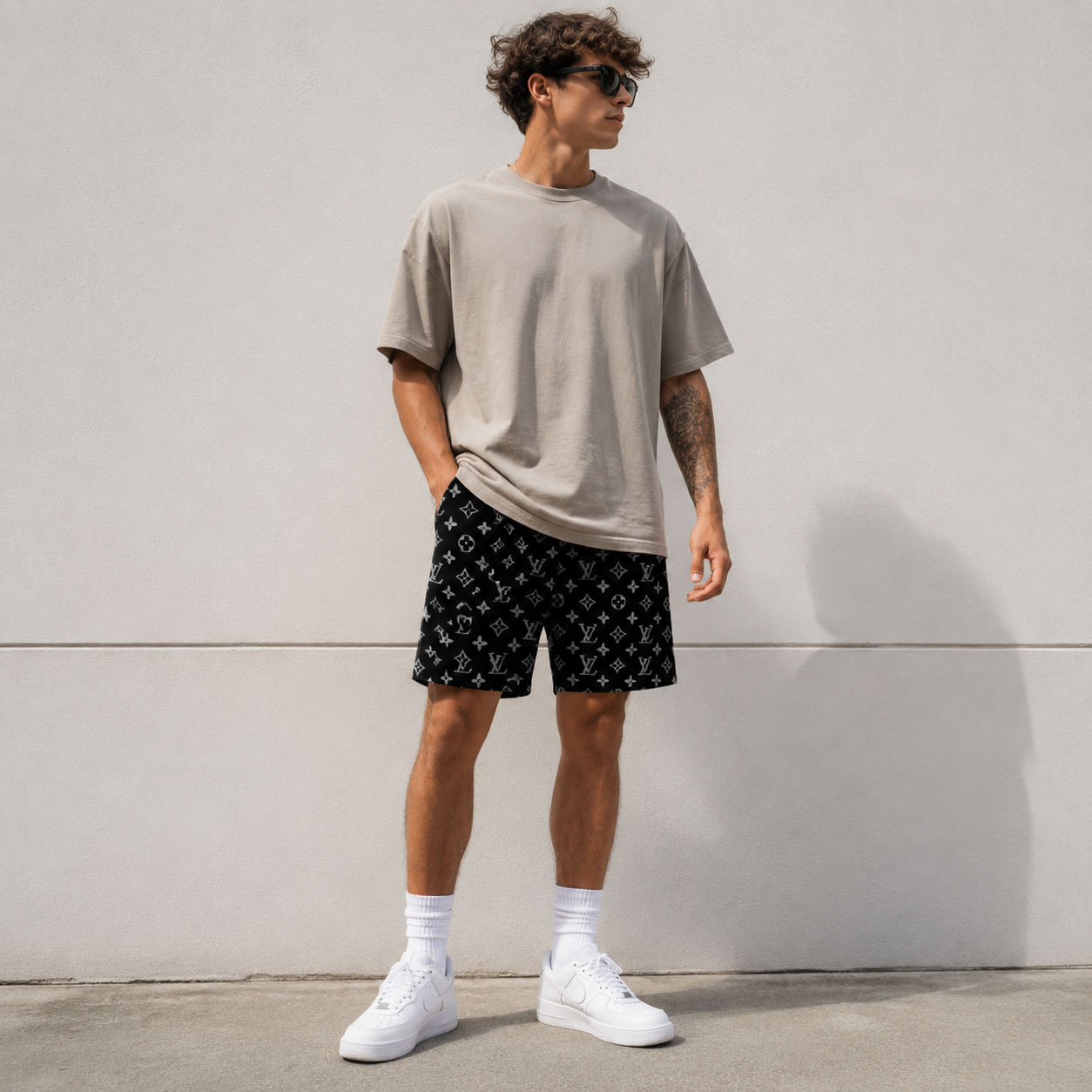 Dark Silver Gradient Star Shorts