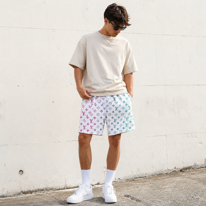 White Gradient Star Shorts