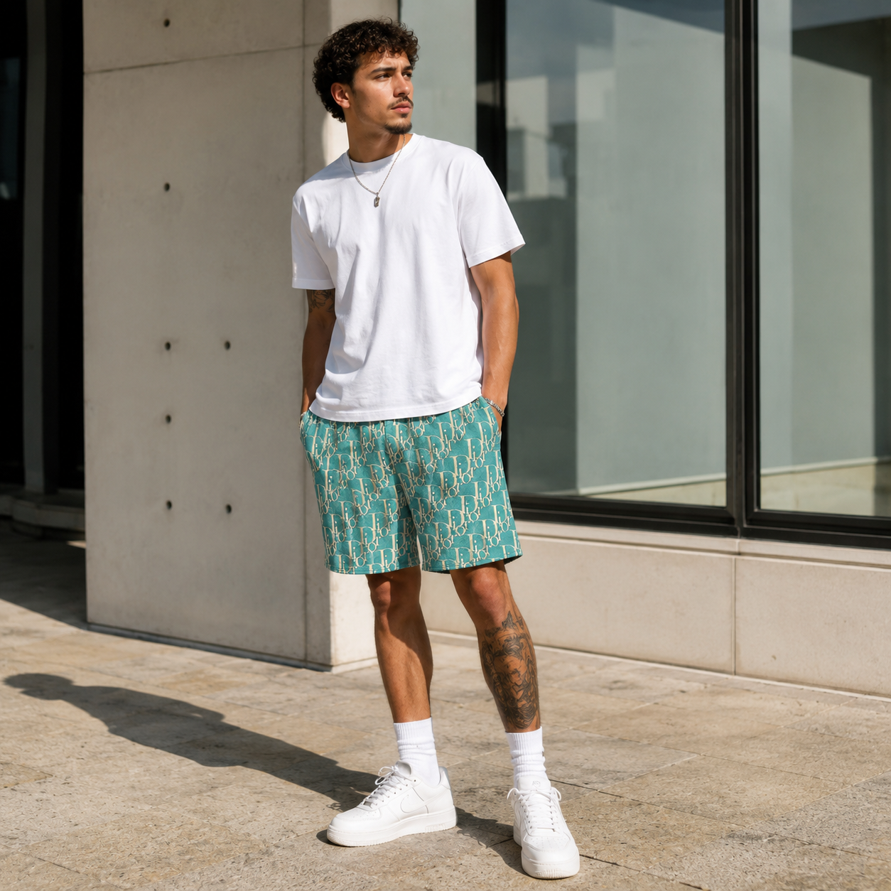 Teal CD Shorts