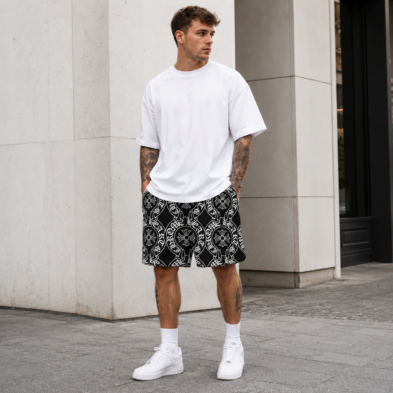 Black Monogram CH Shorts