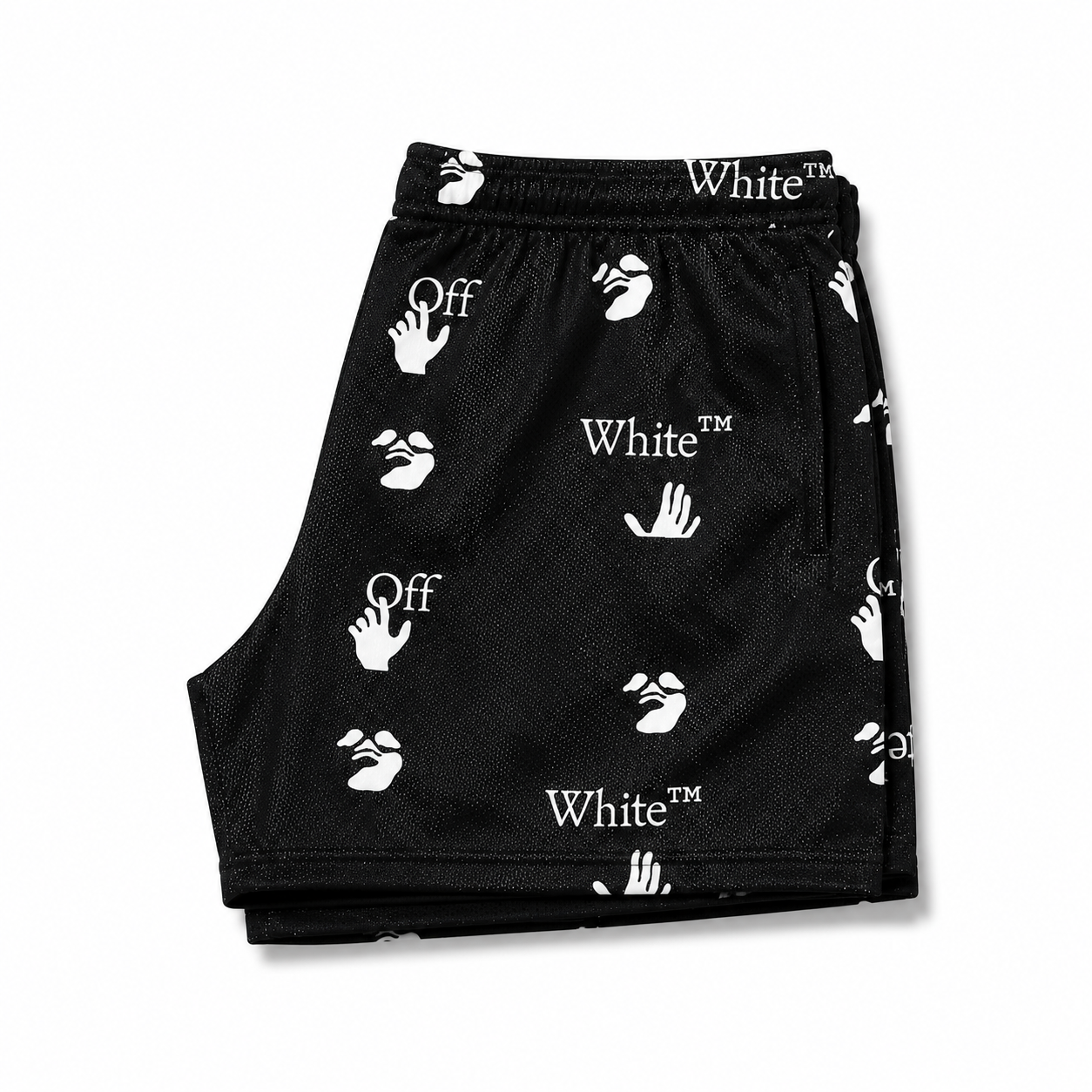 Black Monogram OW Shorts