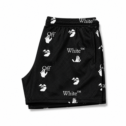 Black Monogram OW Shorts